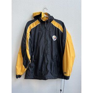 Pittsburgh Steelers‎ Puma Zip Up Hooded Patch Jacket M Large Logo
